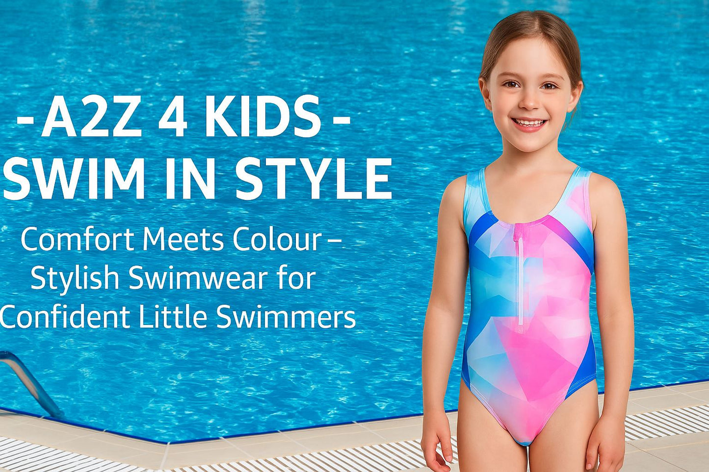 A2Z 4 Kids Girls Swimming Costume One Piece UPF 50+ UV Sun Protection Swimsuit