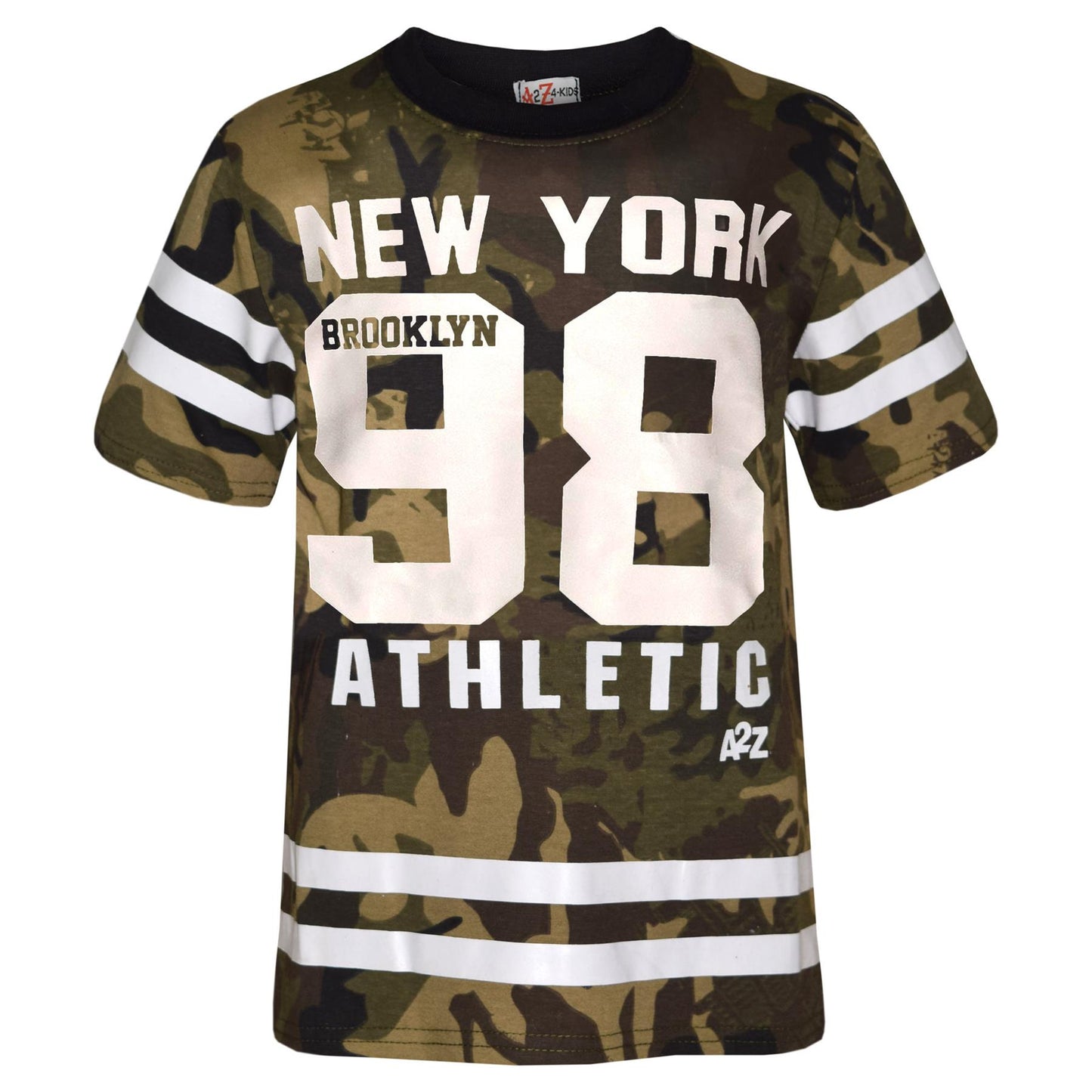 Boys Top Kids New York Brooklyn 98 Camouflage T Shirt Tops & Trouser Set 7-13 Yr