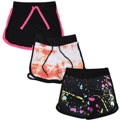 Kids Girls Shorts Contrast Athletic Gym Wear Dance Sports Summer Hot Short Pants