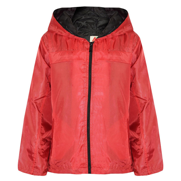 A2Z 4 Kids® Girls Boys Raincoats Jackets Kids Red Lightweight Kag Mac Waterproof Hooded Jacket Cagoule Rain Mac Age 5 6 7 8 9 10 11 12 13 Years