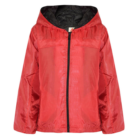 A2Z 4 Kids® Girls Boys Raincoats Jackets Kids Red Lightweight Kag Mac Waterproof Hooded Jacket Cagoule Rain Mac Age 5 6 7 8 9 10 11 12 13 Years