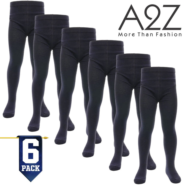 Kids Girls Cotton Rich Uniform School Tights Pack Of 6 Warm Thick Schoolwear - A2Z 4 Kids