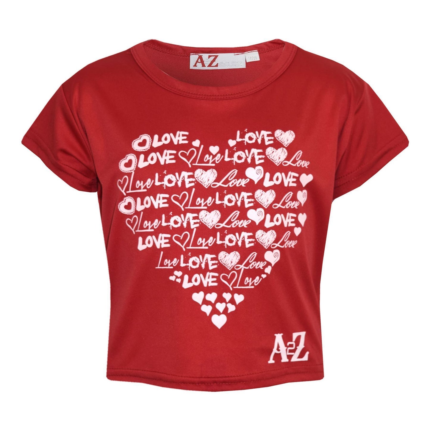 Girls Top Kids Love Print Stylish Crop Top & Fashion Legging Set Age 7-13 Years