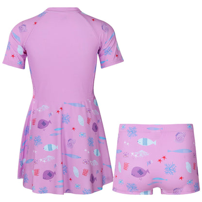 Kids Girls Surf Swimsuit Set Skirt Shorts Beach Bathing Swimming Costume