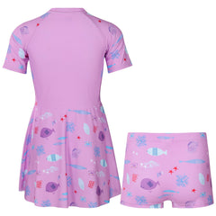 Kids Girls Surf Swimsuit Set Skirt Shorts Beach Bathing Swimming Costume