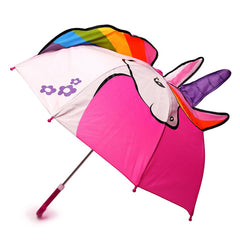 Kids Shark Dino Unicorn 3D Umbrella Lightweight Waterproof Brolly 45cm Canopy