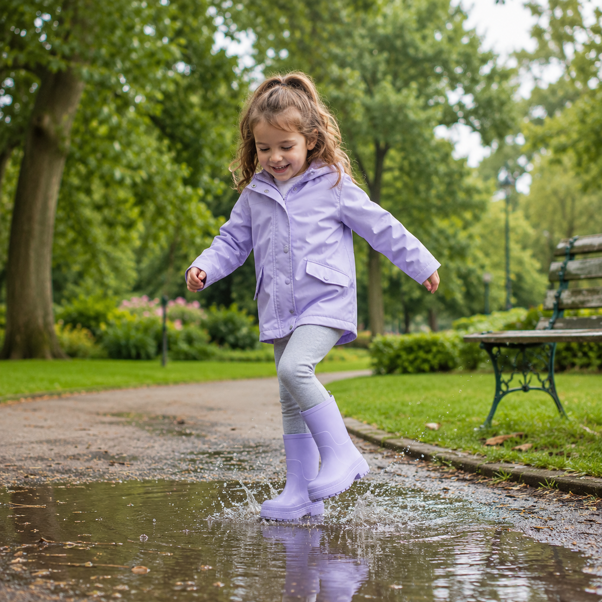 Kids Girls Wellington Wellies Non-Slip Waterproof Lightweight Rain Boots