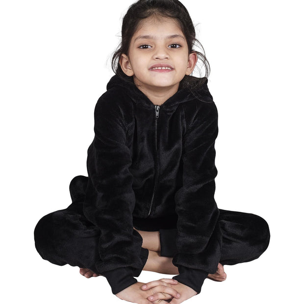 A2Z 4 Kids Girls Boys Plain Fleece Hooded Onesie Soft Comfortable for Children