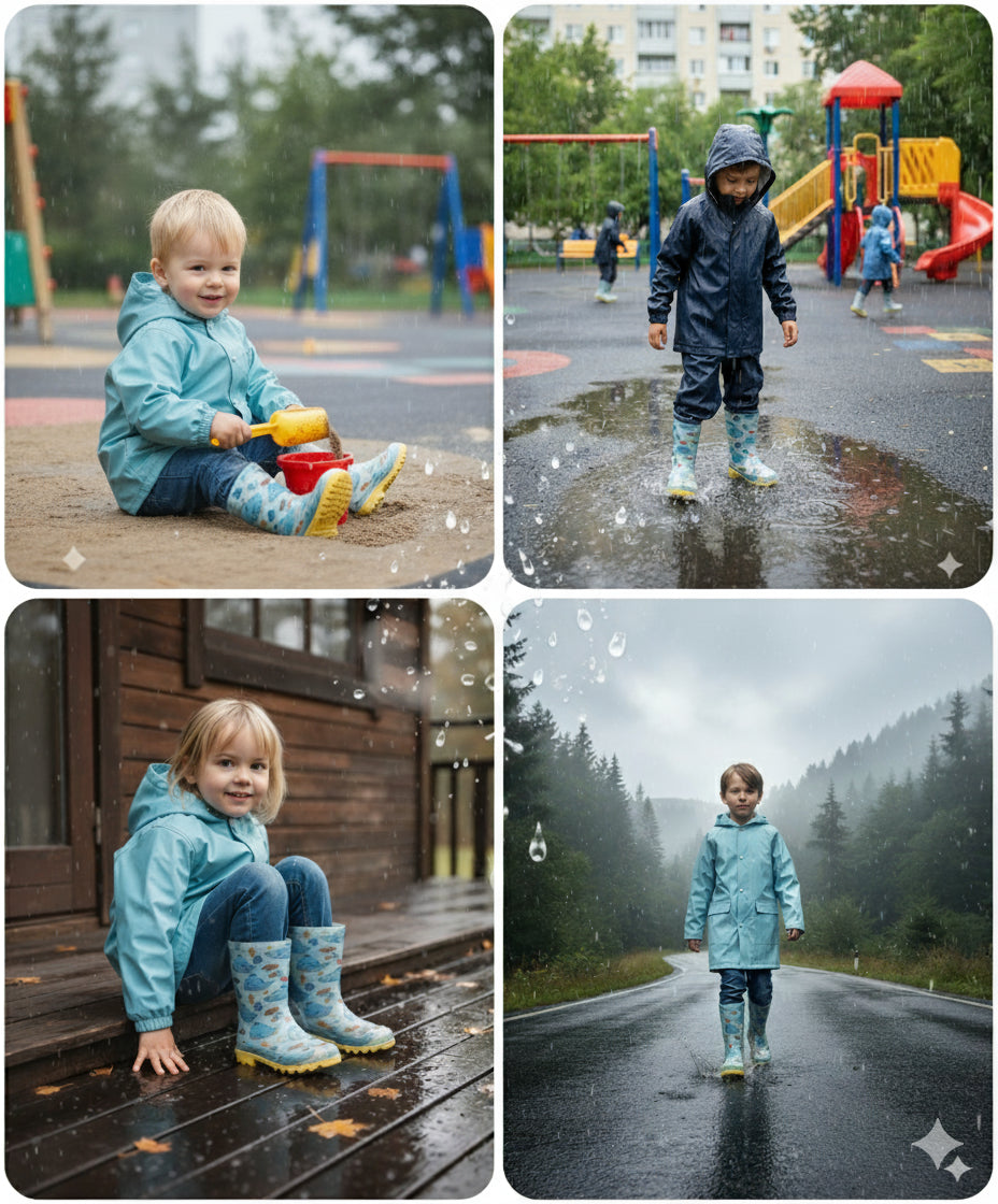 A2Z 4 Kids Boys Girls Wellington Boots PVC Wellies Cute Ocean Whale Print Shoes