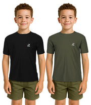 Kids Boys Plain Short Sleeves Active T Shirt Athletic Soft Breathable Summer Top