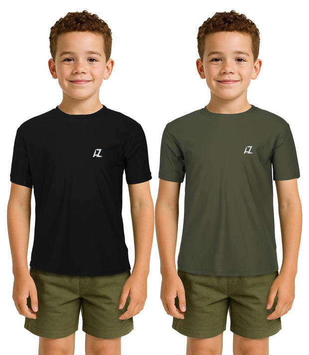 Kids Boys Plain Short Sleeves Active T Shirt Athletic Soft Breathable Summer Top
