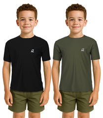 Kids Boys Plain Short Sleeves Active T Shirt Athletic Soft Breathable Summer Top