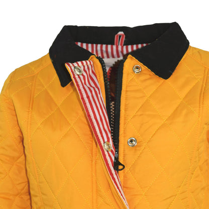 Kids Jackets Girls Quilted Padded Collar Buttoned Zipped Jacket Age 5-13 Years