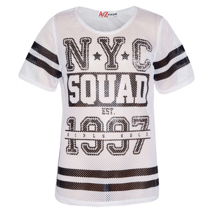 Kids Girls Baseball Tops Designer NYC Squad 1997 T Shirt Top Legging Set 7-13 Yr