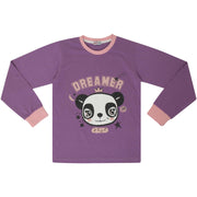 A2Z 4 Kids Girls Pyjamas Children PJs 2 Piece Set Panda Animal Dreamer Print Lilac Lounge Suit for Children Top Bottom Pyjamas Loungewear Gifts Age 2-13 Years