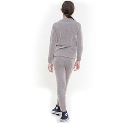 Kids Girls Ribbed Top & Bottom Tracksuit Lounge Wear Long Sleeves Outfit Set