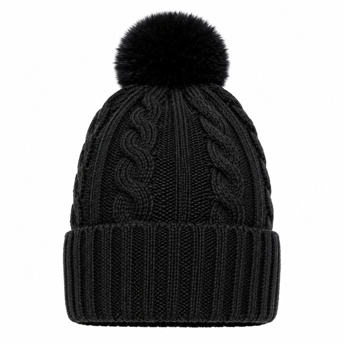 A2Z Ladies Hats Cable Chunky Bobble Knit Pom Pom Winter Warm Cozy Women Caps