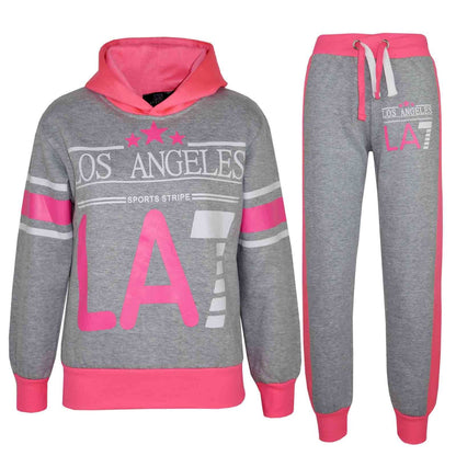 Kids LA7 Tracksuit Two Colour Set Hoodie & Jogger Sweatpants Girls Boys Age 5-13