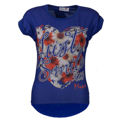 Girls Top Kids Just Smile XX Print Trendy Top & Peach Floral Legging Set 7-13 Yr