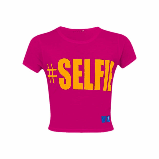 KIDS GIRLS NEW SEASON " # SELFIE " PRINTED CROP TOP T SHIRT 7 8 9 10 11 12 13 Yr