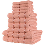 Luxurious 10 Piece Towel Bale Set 2x Bath Towels (66x118cm) 4x Soft and Absorbent Hand Towels (51x81cm) and 4x Cozy Face Towels (30x30cm) 500 GSM 100% Cotton Towels Available in 1 Pack adn 2 Pack Options - A2Z 4 Kids