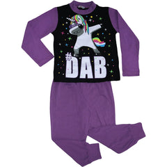 Kids Girls Pyjamas Dabbing Unicorn #Dab Floss Lounge Wear Nightwear PJS 5-13 Yrs