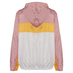 Kids Boys Girls Windbreaker Contrast Block Hooded Jackets Rain Mac Raincoat 5-13