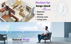 A2Z Pedestal Fan 16 Inch 3-Speed Setting Remote Control Electric Standing Fan