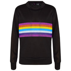 Kids Girls Lounge Suit Rainbow Striped Top Bottom Lounge Wear Tracksuit 7-13 Yr