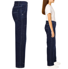 Kids Girls Boys Denim Jeans Stitch Pocket Tailored Fashion Pants With Belt Loops