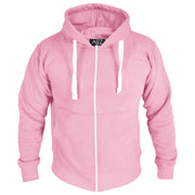 Mens Fleece Plain Zipper Hooded Long Sleeve Sweatshirt For Adults S-4XL