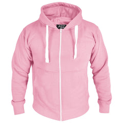 Mens Fleece Plain Zipper Hooded Long Sleeve Sweatshirt For Adults S-4XL