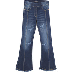 Kids Girls Denim Jeans Stretch Flare Ripped Bell Bottom Pants Jeggings Pants