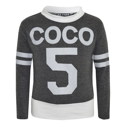 Girls Top Kids COCO 5 Print Trendy Crop Top & Fashion Legging Set Age 7-13 Years