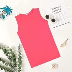 Girls Ribbed Vest  Kids Stylish Top Fashion T Shirt Age 5 6 7 8 9 10 11 12 13 Yr