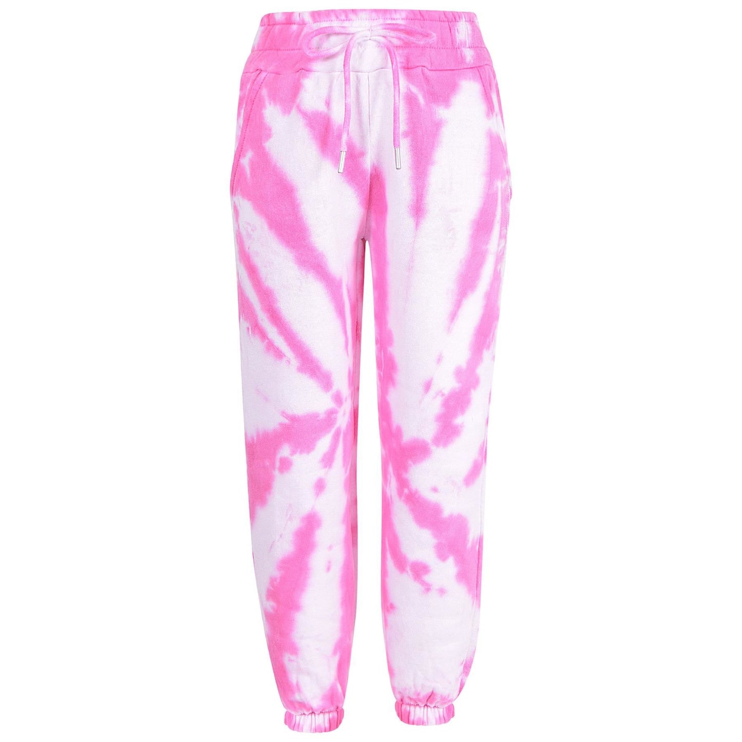 Kids Tie Dye Tracksuit Gym Cropped Hoodie Sweatpants Cord Set Girls Age 5-13