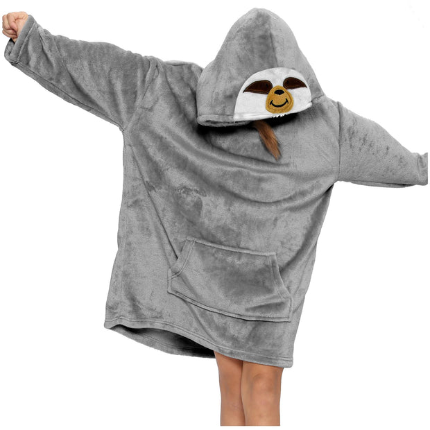 A2Z Unisex Mens Ladies Oversized Kangaroo Pocket Hooded Animal Wearable Blanket