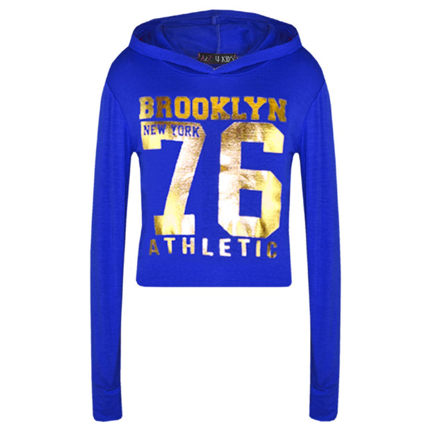 Girls Tops Kids Brooklyn 76 Hooded Crop Top & Legging Lounge Wear Set 7-13 Years