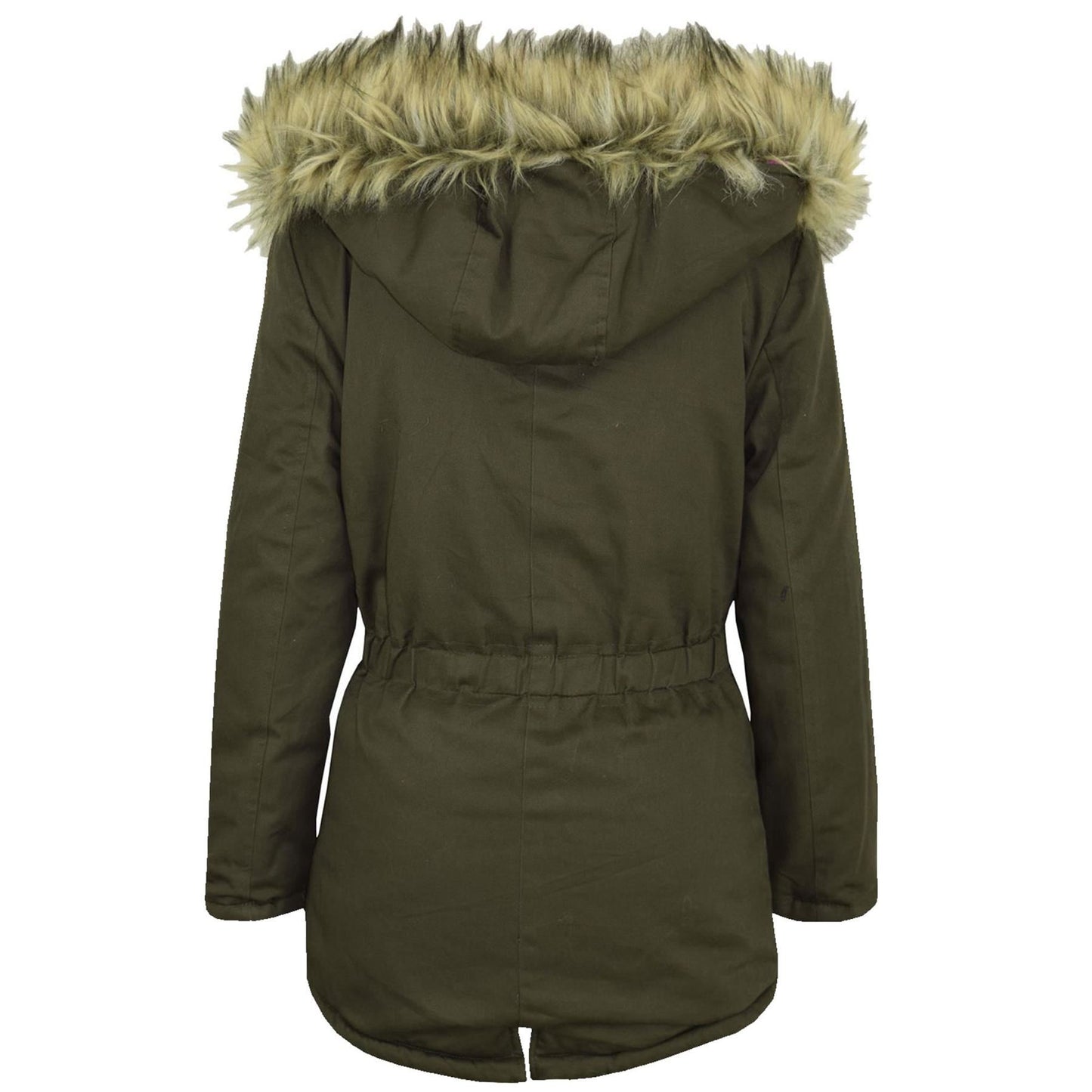 Kids Hooded Jacket Girls Fur Parka School Jackets Outwear Coat 5-13 Years