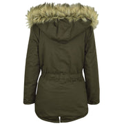 Kids Hooded Jacket Girls Fur Parka School Jackets Outwear Coat 5-13 Years