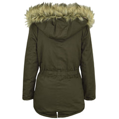 Kids Hooded Jacket Girls Fur Parka School Jackets Outwear Coat 5-13 Years