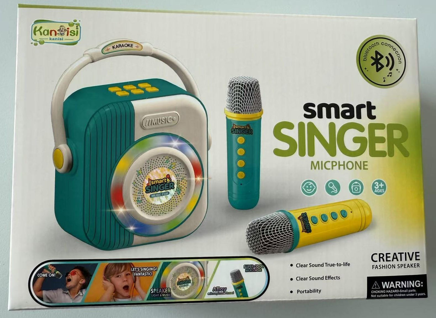 A2Z 4 Kids Bluetooth Karaoke Machine with 2 Wireless Mics & Rechargeable Speaker
