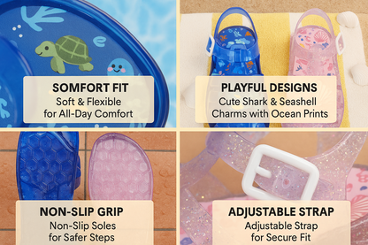 A2Z 4 Kids Girls Boys Jelly Sandals Summer Beach Pool Shoes Non-Slip PVC Sandal