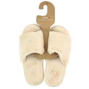 Women Fluffy Faux Fur Slipper Open Toe Warm Furry Cozy Slippers for Girls Shoes