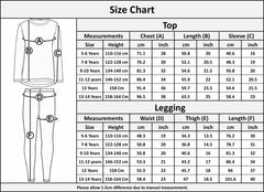Kids Girls Long Sleeves Black Love Print T Shirt & Splash Legging Outfit Set