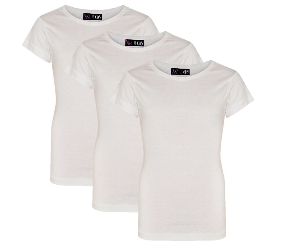 Kids Girls Short Sleeves 3 Pack T Shirts Trendy Stylish Breathable Summer Top