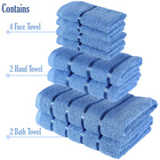 8 pc Boston Egyptian Towels Bale Set 100% Egyptian Cotton Super Soft Absorbent 500GSM Gift Sets