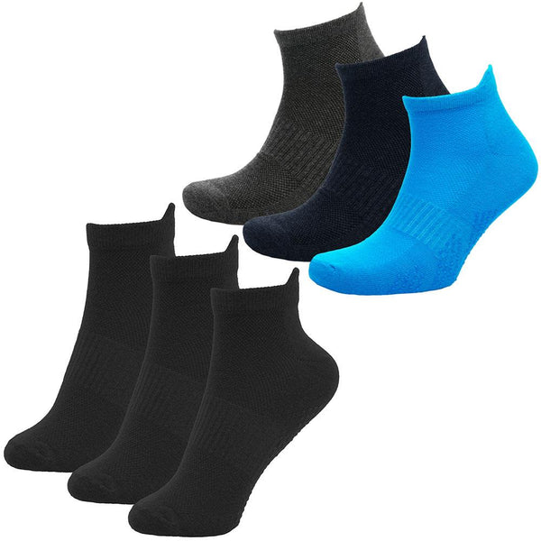 A2Z Mens 3 Pack Gym Trainer Socks with Grippers for Non Slip Comfort Size 6-11