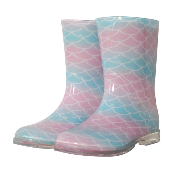 A2Z 4 Kids Girls Mermaid Wellies Waterproof Rain Boots Non-Slip Wellington Boot
