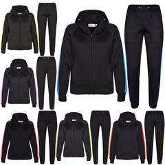 Kids Girls Boys Jogging Suit Fleece Hooded Hoodie Bottom Tracksuit Jogger 5-13Yr